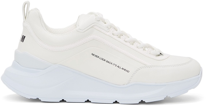 Photo: MSGM Off-White Monochromatic Lettering Low Sneakers
