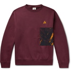 NIKE - ACG Logo-Embroidered Fleece-Back Cotton-Blend Jersey Sweatshirt - Burgundy