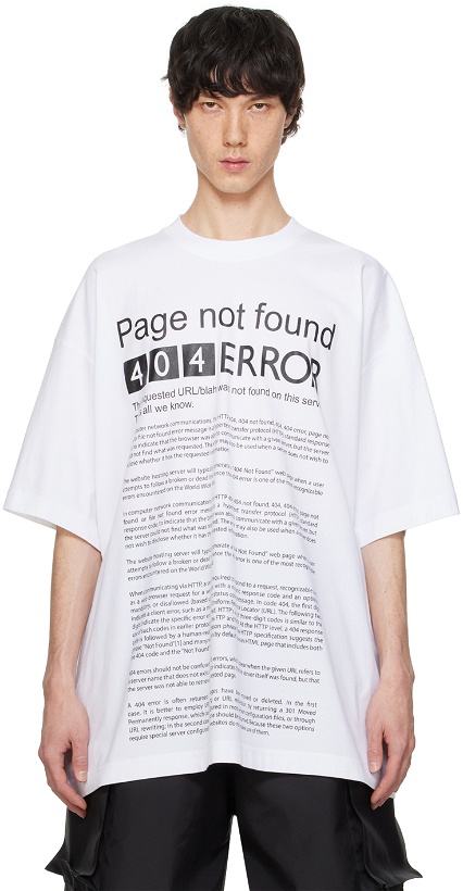 Photo: VETEMENTS White 'Page Not Found' T-Shirt