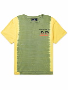Lost Daze - Logo-Print Tie-Dyed Cotton-Jersey T-Shirt - Green