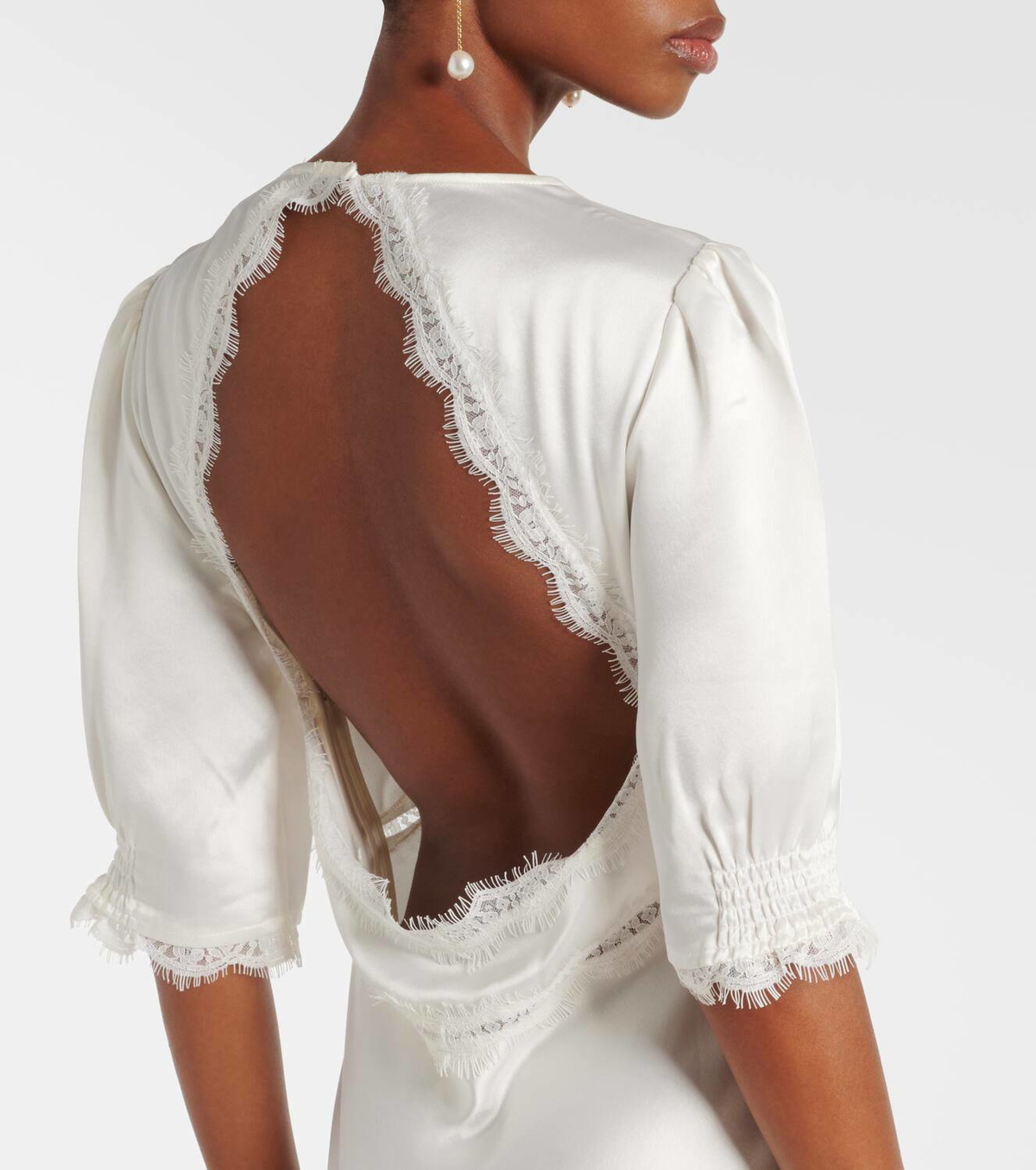 Rixo Annabella lace-trimmed satin maxi dress Rixo
