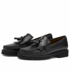 Bass Weejuns Men's Layton Lug Soft Grain Loafer in Black Textured Leather