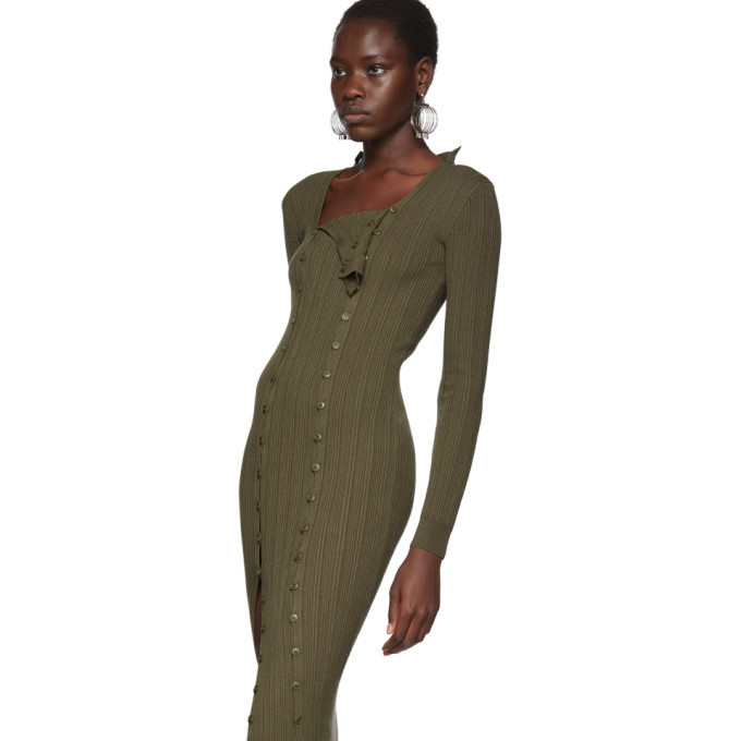 Jacquemus Khaki La Robe Maille Azur Dress Jacquemus