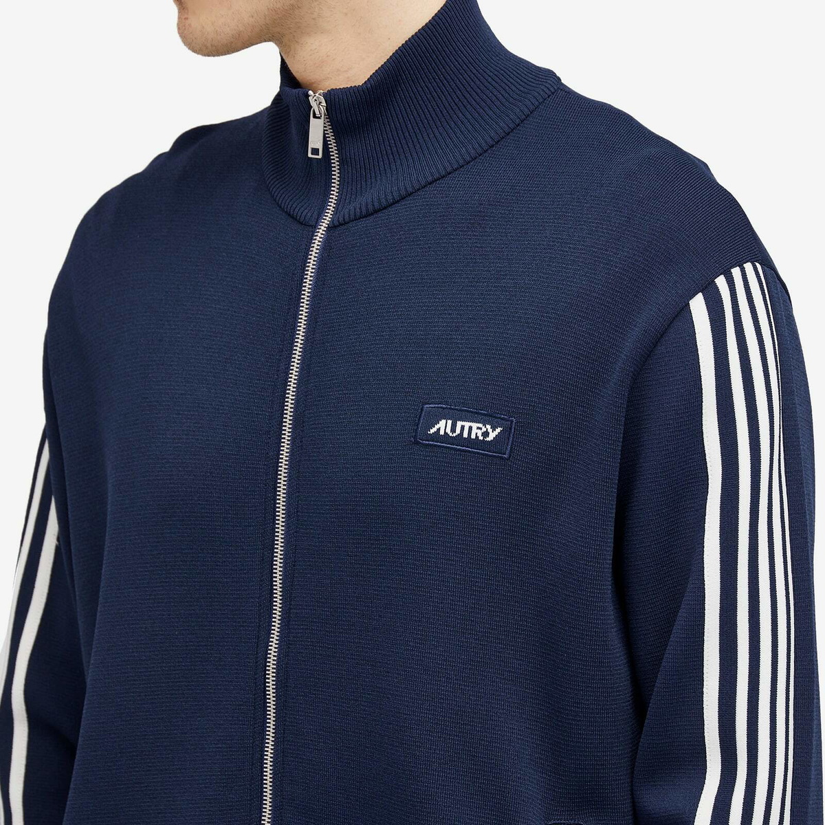 Autry Men's Side Stripe Track Jacket in Blue Autry