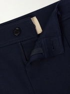 Valentino Garavani - VLogo Straight-Leg Pleated Cotton-Gabardine Trousers - Blue
