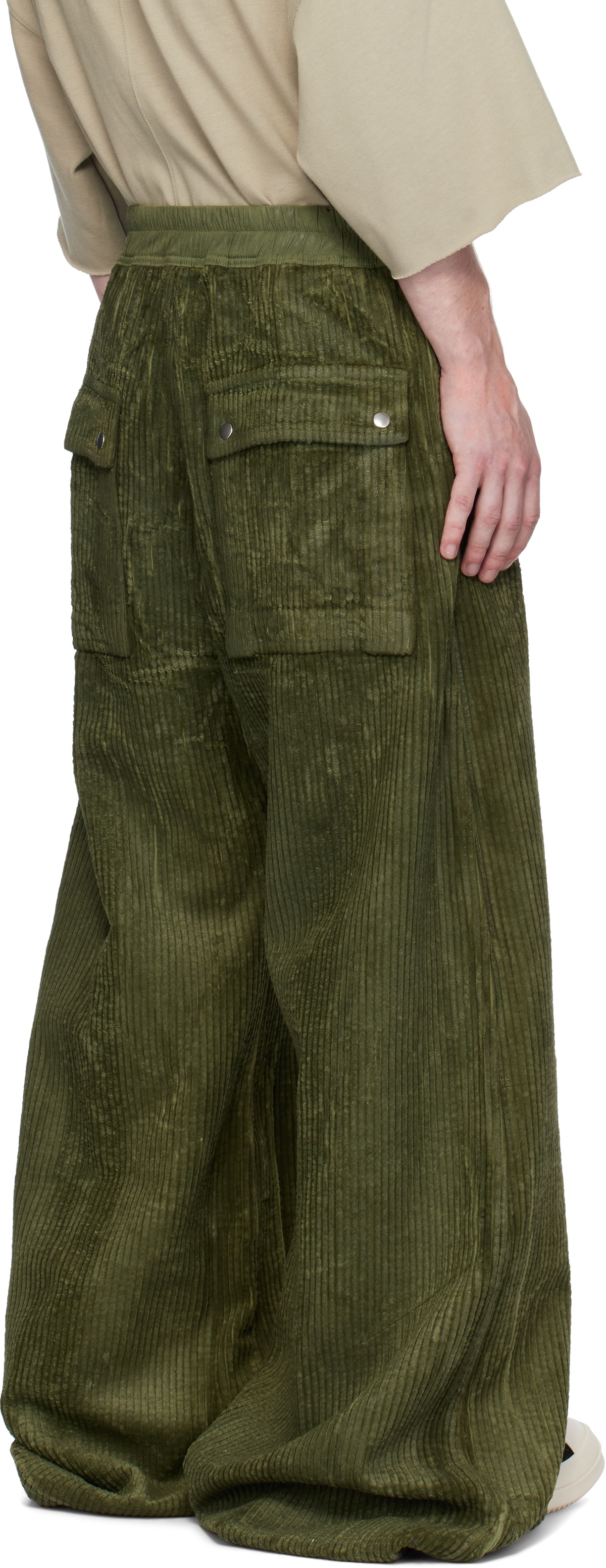 Rick Owens DRKSHDW Khaki Porterville Geth Belas Trousers Rick