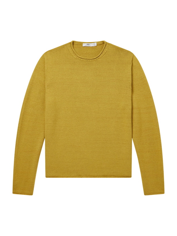 Photo: Inis Meáin - Merino Wool and Linen-Blend Sweater - Yellow