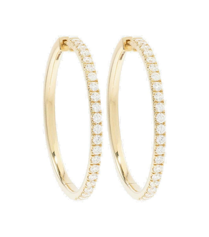 Photo: Robinson Pelham Giant Orbs 14kt gold hoop earrings with diamonds