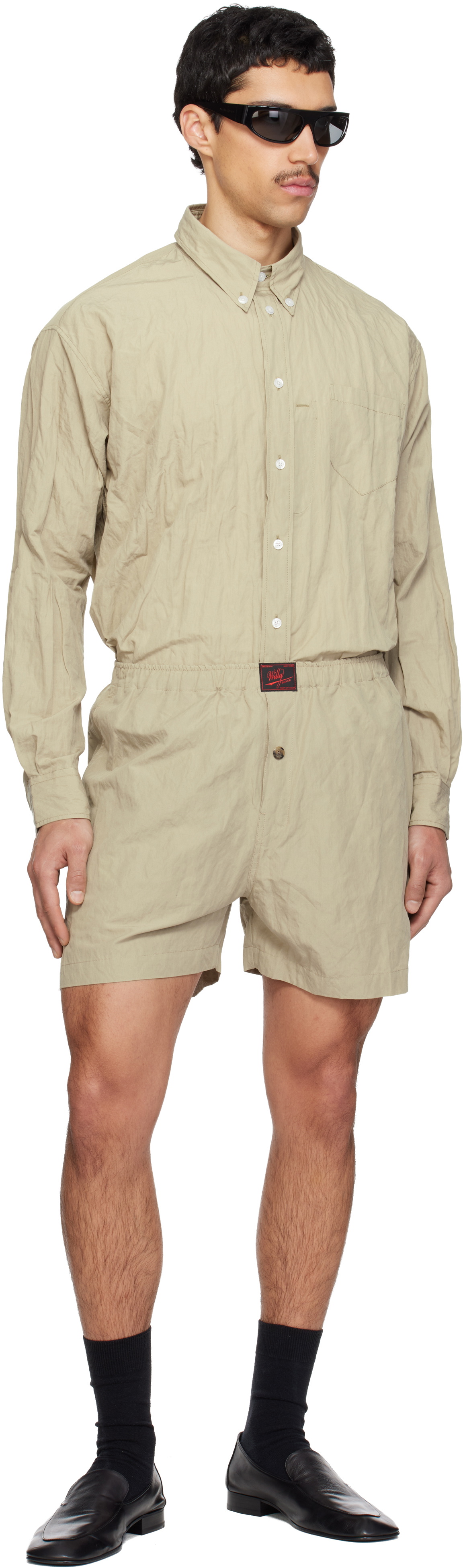 WILLY CHAVARRIA Taupe Willy Woven Boxer Shorts