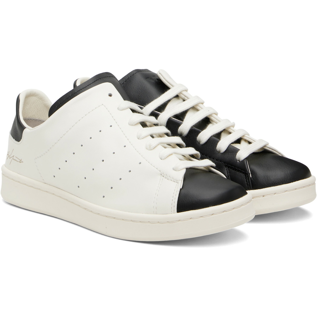 Y-3 White & Black Diagonal Stan Smith Sneakers