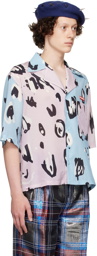 Charles Jeffrey Loverboy Blue & Pink Silk Shirt