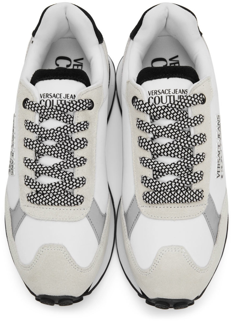 VERSACE JEANS COUTURE DYNAMIC GARLAND SUN SNEAKERS IN BLUE/GOLD | Platinum