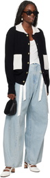 KIMHĒKIM Black & Off-White Bicolor Polo Cardigan