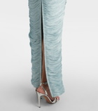 Marmar Halim Pleated crêpe corset gown