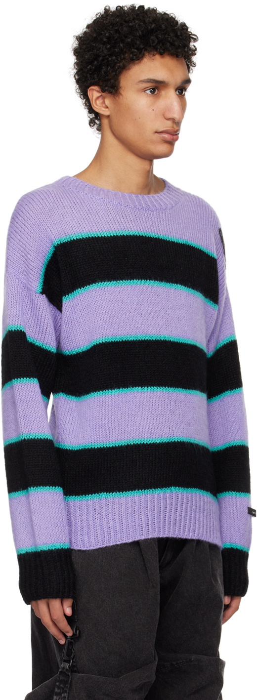99%IS- Purple & Black 'N' Stripe Sweater