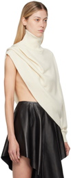 ALAÏA Off-White Asymmetrical Cape Turtleneck