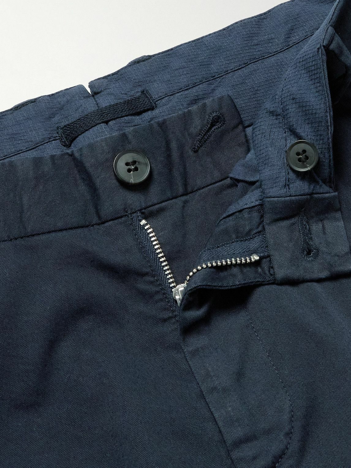 Sunspel - Straight-Leg Cotton-Blend Twill Chinos - Blue