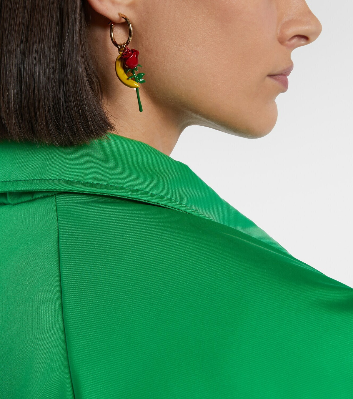 Prada Embellished enamel hoop earrings