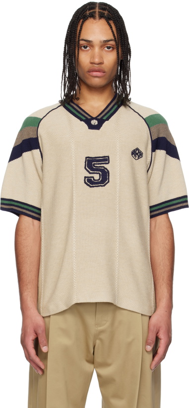 Photo: RICE NINE TEN Biege Knitting Game T-shirt
