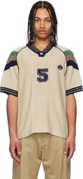 RICE NINE TEN Biege Knitting Game T-shirt
