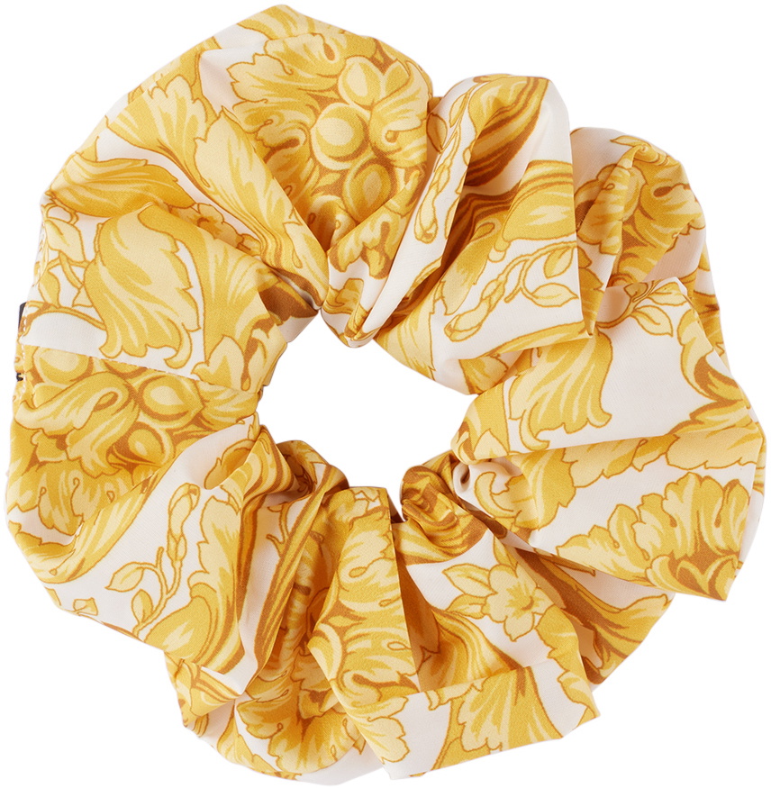 Versace Kids White & Gold Barocco Scrunchie Versace display picture 1