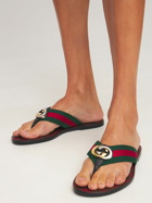 GUCCI - 10mm Gg Web Thong Sandals