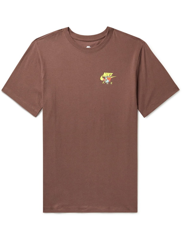 Photo: Nike - Sportswear Alien Air Printed Cotton-Jersey T-Shirt - Brown