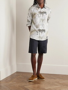 Etro - Straight-Leg Linen Bermuda Shorts - Blue