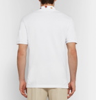 Gucci - Embroidered Stretch-Cotton Piqué Polo Shirt - Men - White
