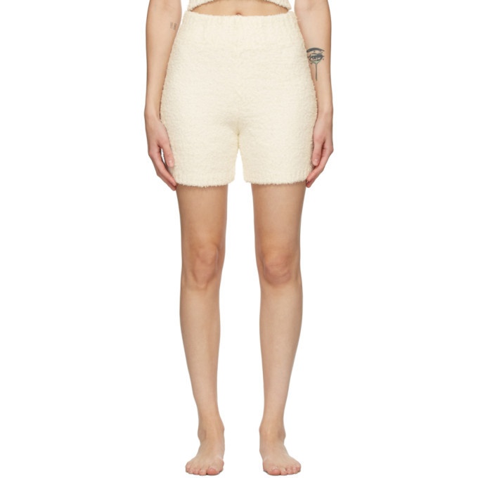 Skims Off-white Cotton Rib Boxer Boy Shorts