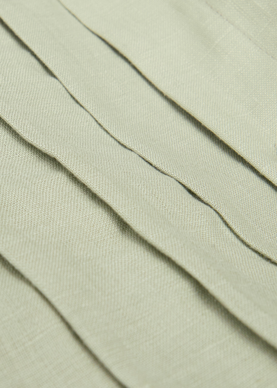 Gusari Montecarlo Pleated Linen Shirt Light Green