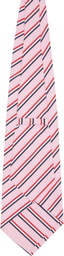 Thom Browne Pink Silk Cotton Mogador Tricolor Wide Tie