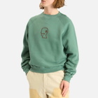Brain Dead Men's Logo Head Raglan Crew Sweatshirt in Avocado