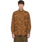 Johnlawrencesullivan Orange and Black Regular Collar Tiger Shirt