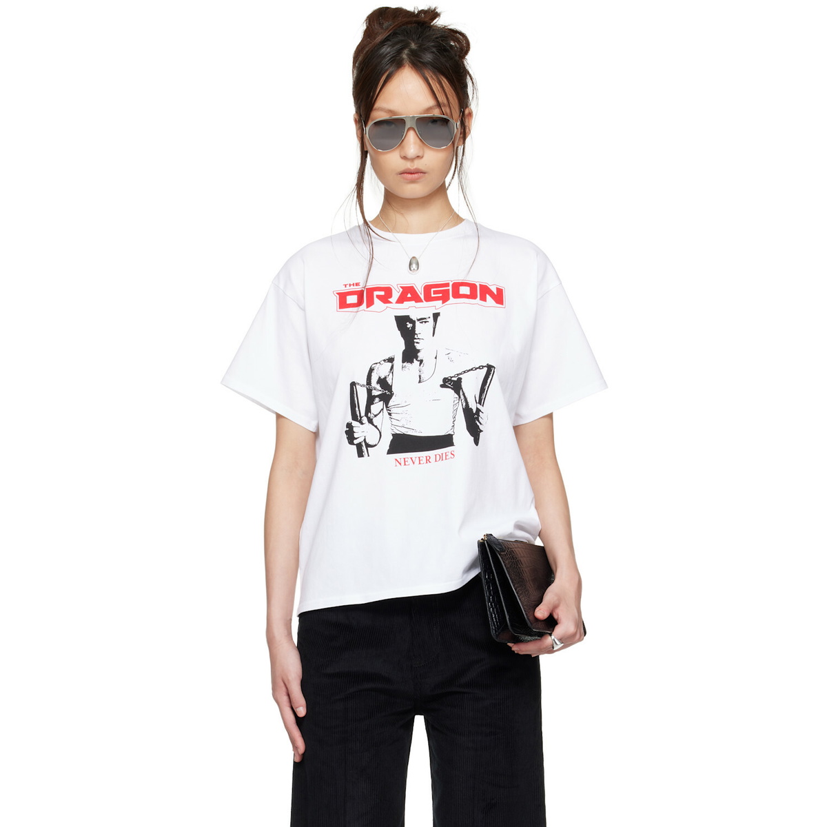 LU'U DAN BRUCE LEE x LỰU ĐẠN White Athletic T-shirt