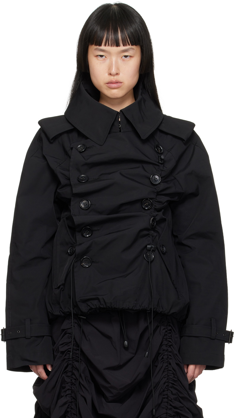 Junya Watanabe Black Ruched Jacket Junya Watanabe