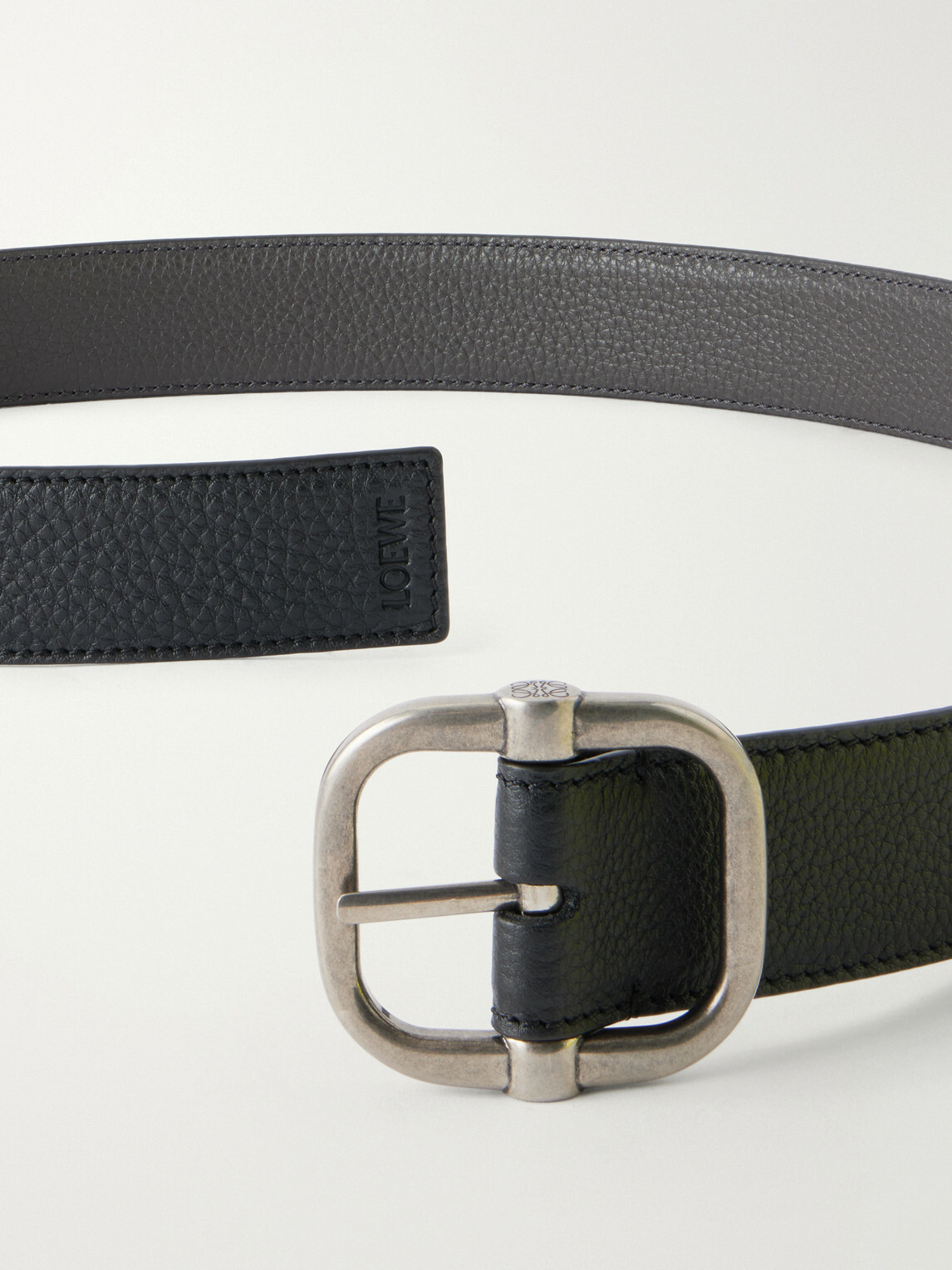 LOEWE - 3.5cm Reversible Full-Grain Leather Belt - Black