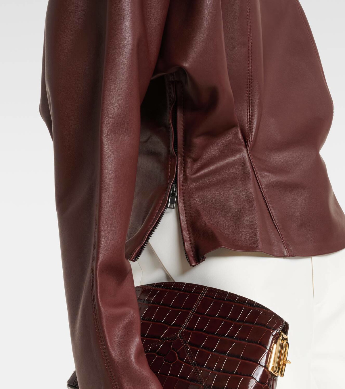Victoria Beckham Leather turtleneck top