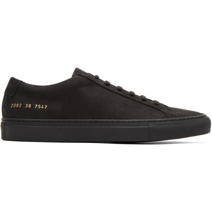 Photo: Common Projects Black Nubuck Original Achilles Low Sneakers