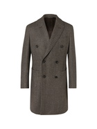 THOM SWEENEY - Double-Breasted Herringbone Wool Coat - Brown