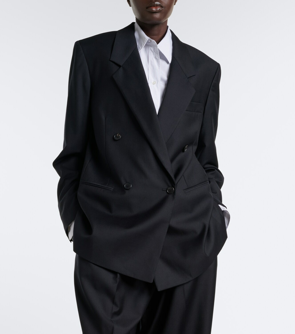 The Row Isani double-breasted virgin wool blazer