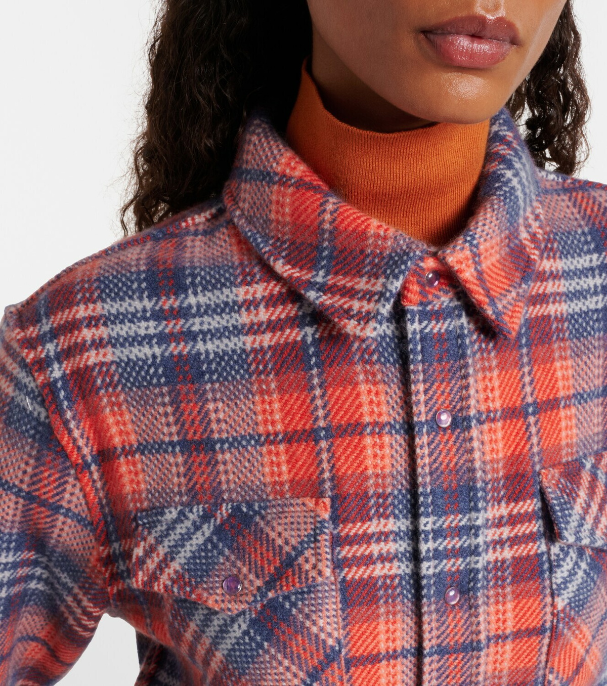 God's True Cashmere Americana plaid cashmere shirt