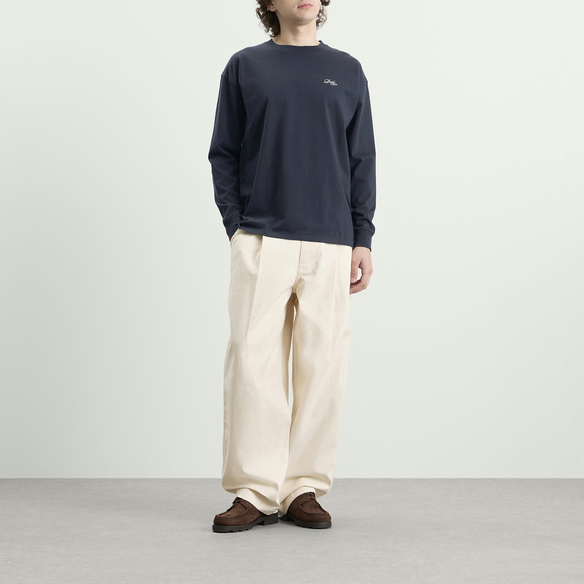 Drôle de Monsieur Men's Drôle Belissima Long Sleeve T-shirt in Navy