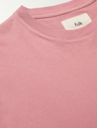 Folk - Panelled Cotton-Jersey T-Shirt - Pink