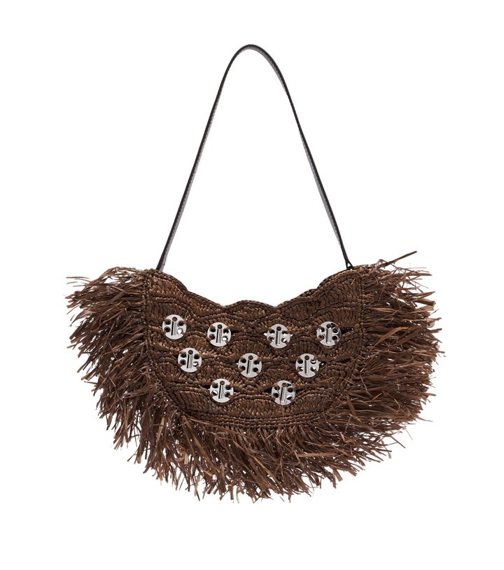 Photo: Rabanne Sac A Main fringed raffia top-handle bag