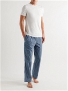 HUGO BOSS - Striped Cotton-Poplin Pyjama Trousers - Blue