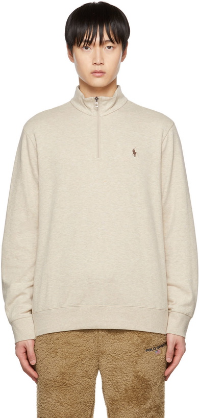 Photo: Polo Ralph Lauren Beige Half-Zip Sweatshirt