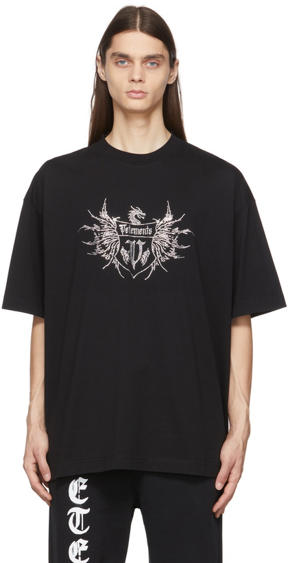 Photo: VETEMENTS Black Crystal Logo T-Shirt