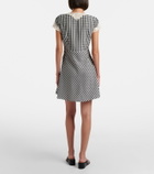 Rixo Lacie lace-trimmed checked crêpe minidress