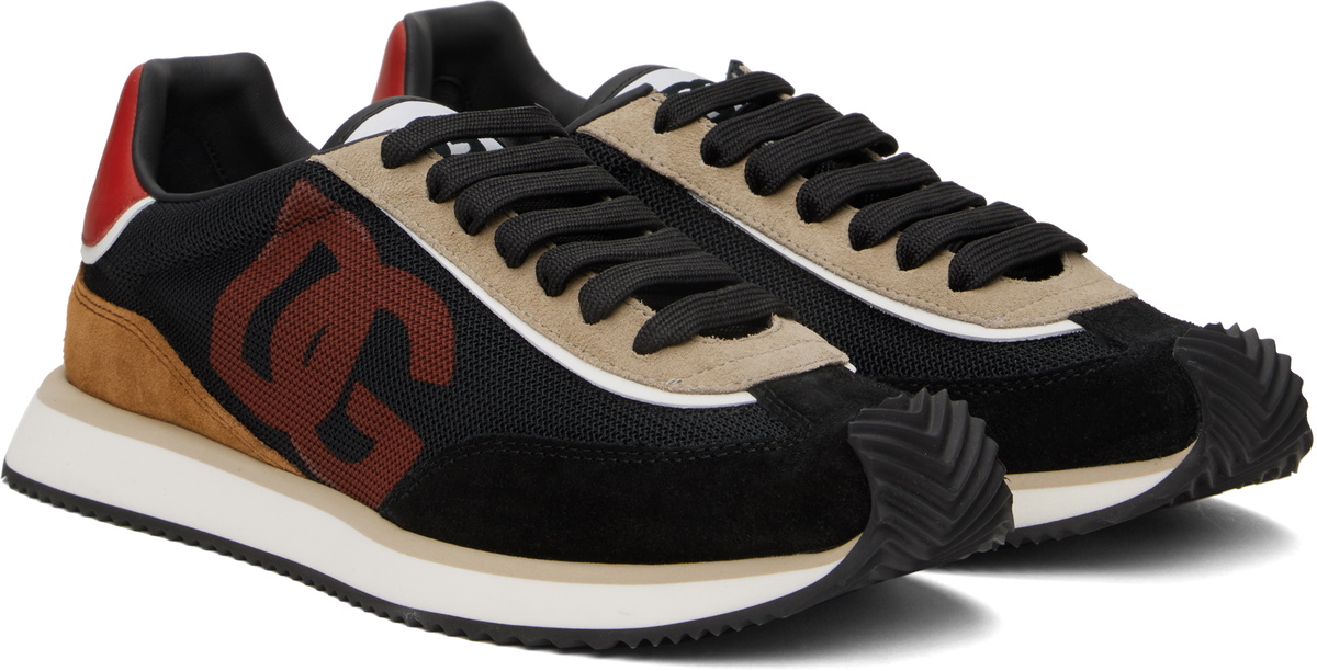 Dolce&Gabbana Black & Red 'DG' Cushion Sneakers